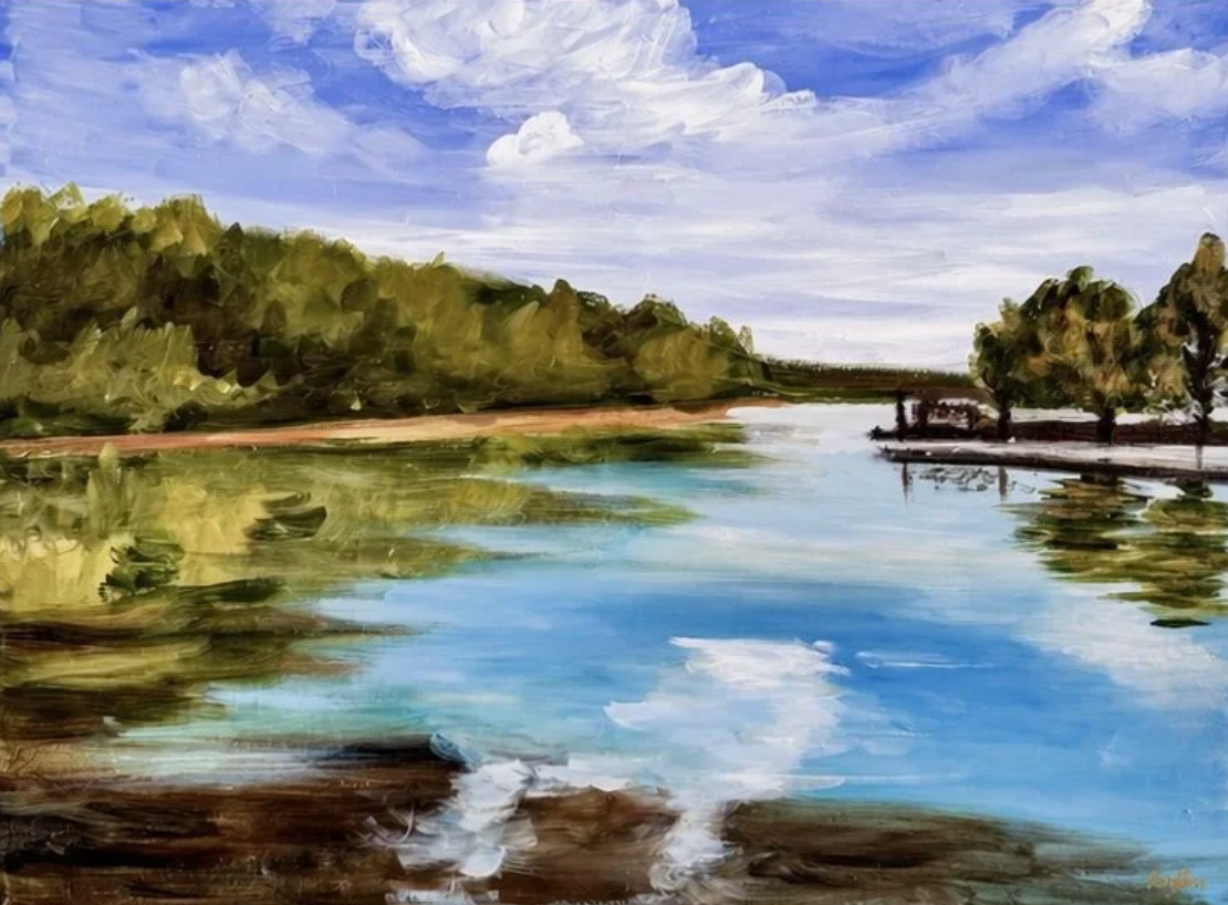 Summer Lake Landscape Painting